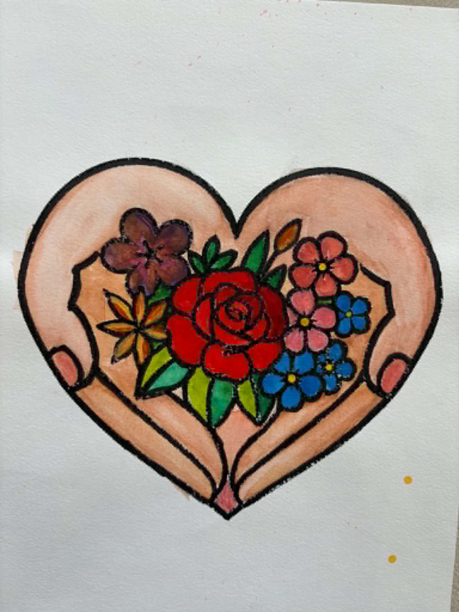Æstetik og Velvære logo – hænder der holder blomster i et hjerte